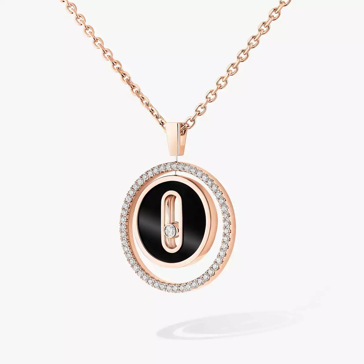 [Glow Jewelry]Lucky Move Diamond Necklace in Rose Gold and White Mother-of-Pearl