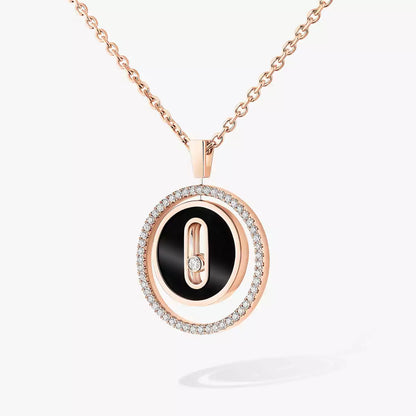 [Glow Jewelry]Lucky Move Diamond Necklace in Rose Gold and White Mother-of-Pearl