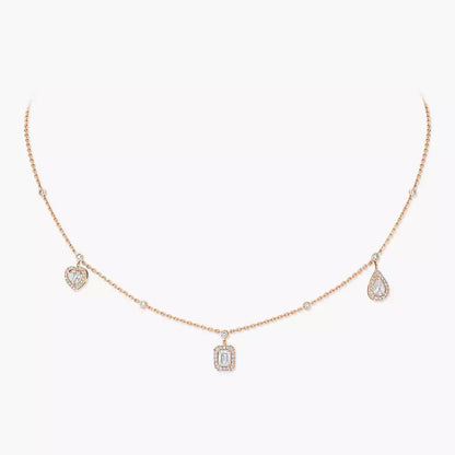 [Glow Jewelry]My Twin Diamond Necklace in Silver