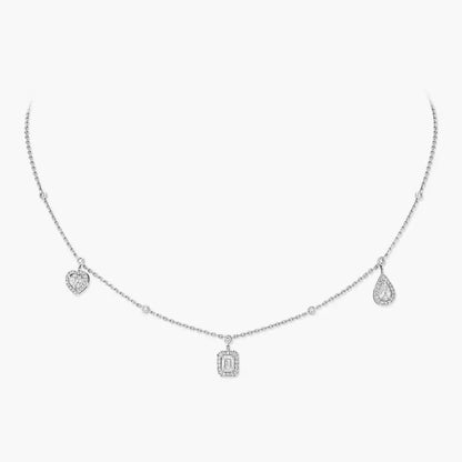 [Glow Jewelry]My Twin Diamond Necklace in Silver