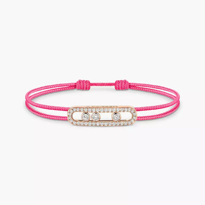 [Glow Jewelry]MK Care(s) pink cord pavé bracelet