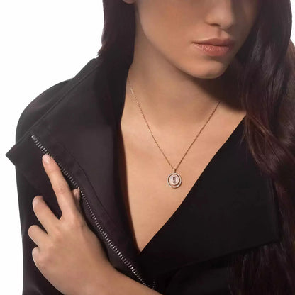 [Glow Jewelry]Lucky Move Diamond Necklace in Rose Gold and White Mother-of-Pearl