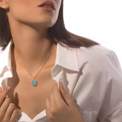 [Glow Jewelry]Lucky Move Diamond Necklace in Rose Gold and White Mother-of-Pearl