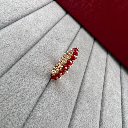 [Glow Jewelry]PYRAMID COLORED STONE STUD RING