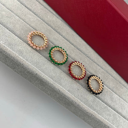 [Glow Jewelry]PYRAMID COLORED STONE STUD RING