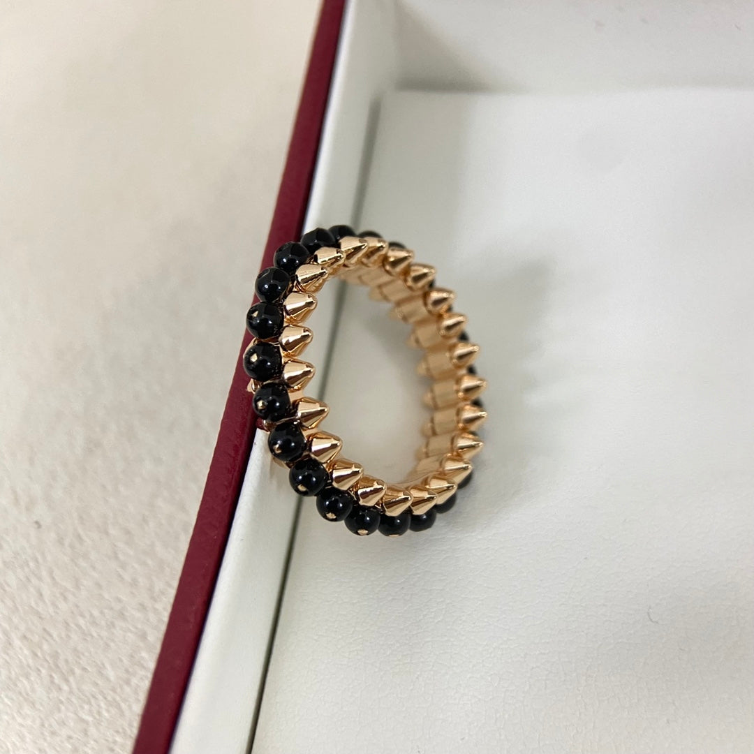 [Glow Jewelry]BLACK BEAD STUD RING
