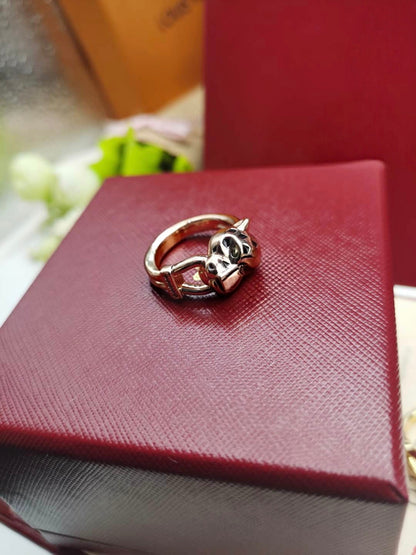 [Glow Jewelry]LEOPARD-HEAD LEOPARD-PRINT COUPLE RING