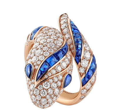 [Glow Jewelry]BRAND NEW LUXURY BLUE SNAKE RING
