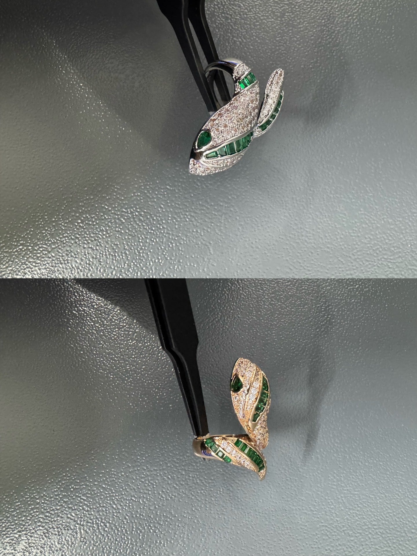 [Glow Jewelry]BRAND NEW LUXURY GREEN SNAKE RING