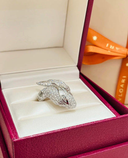 [Glow Jewelry]BRAND NEW LUXURY SILVER SNAKE RING