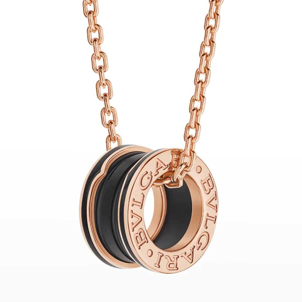 [Glow Jewelry]ZERO 1 BLACK CERAMIC PINK GOLD NECKLACE