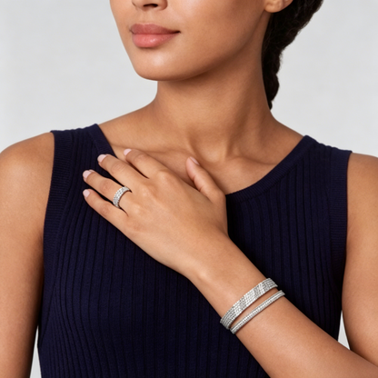 [Glow Jewelry] THREE-ROW DIAMOND RING