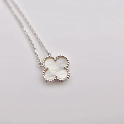 [Glow Jewelry]CLOVER  15MM WHITE MOTHER-OF-PEARL SILVER