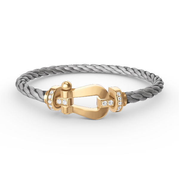 [Glow Jewelry]FORCE LARGE HORSESHOE HALF DIAMOND BRACELET GOLD