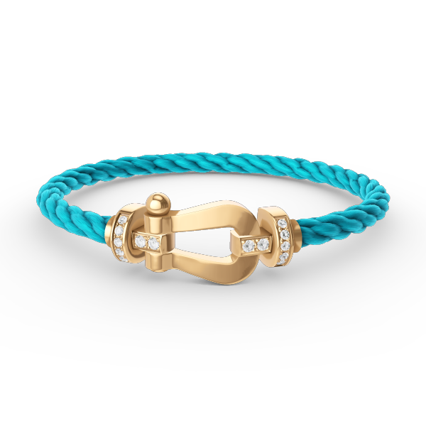[Glow Jewelry]FORCE LARGE HORSESHOE HALF DIAMOND BRACELET GOLD