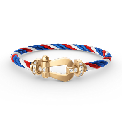 [Glow Jewelry]FORCE LARGE HORSESHOE HALF DIAMOND BRACELET GOLD