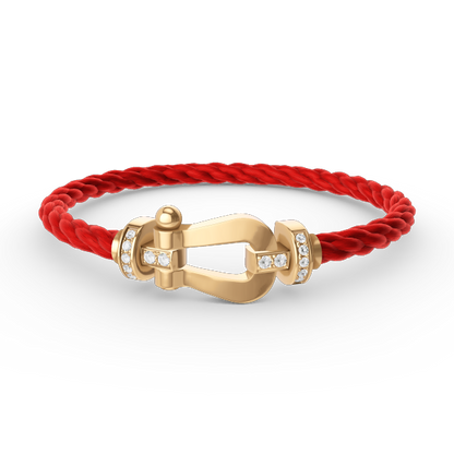 [Glow Jewelry]FORCE LARGE HORSESHOE HALF DIAMOND BRACELET GOLD
