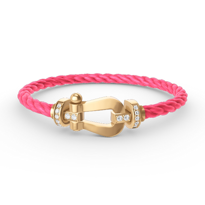 [Glow Jewelry]FORCE LARGE HORSESHOE HALF DIAMOND BRACELET GOLD