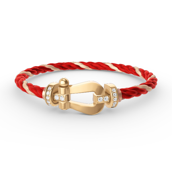 [Glow Jewelry]FORCE LARGE HORSESHOE HALF DIAMOND BRACELET GOLD