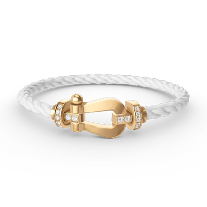 [Glow Jewelry]FORCE LARGE HORSESHOE HALF DIAMOND BRACELET GOLD