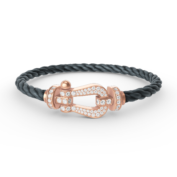 [Glow Jewelry]FORCE LARGE HORSESHOE FULL DIAMOND BRACELET ROSE GOLD