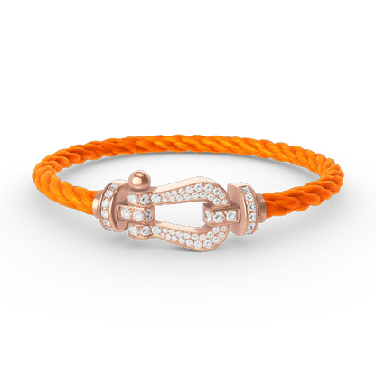 [Glow Jewelry]FORCE LARGE HORSESHOE FULL DIAMOND BRACELET ROSE GOLD