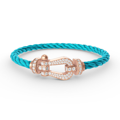 [Glow Jewelry]FORCE LARGE HORSESHOE FULL DIAMOND BRACELET ROSE GOLD