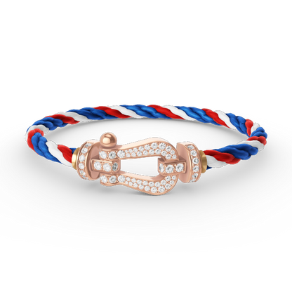 [Glow Jewelry]FORCE LARGE HORSESHOE FULL DIAMOND BRACELET ROSE GOLD