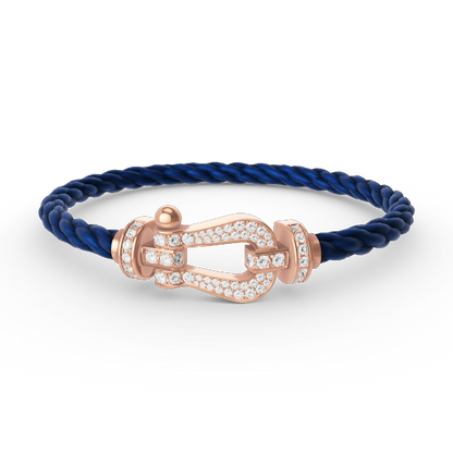 [Glow Jewelry]FORCE LARGE HORSESHOE FULL DIAMOND BRACELET ROSE GOLD