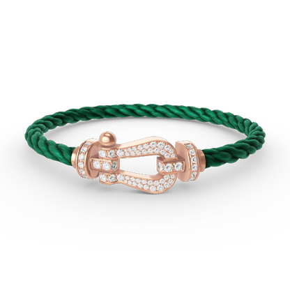 [Glow Jewelry]FORCE LARGE HORSESHOE FULL DIAMOND BRACELET ROSE GOLD