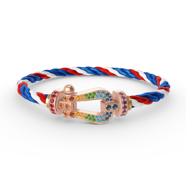 [Glow Jewelry]FORCE LARGE HORSESHOE  COLORED DIAMOND BRACELET ROSE GOLD