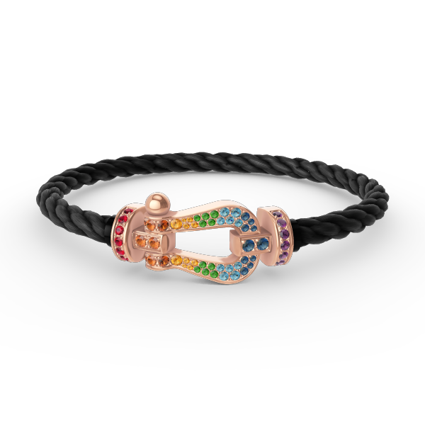 [Glow Jewelry]FORCE LARGE HORSESHOE  COLORED DIAMOND BRACELET ROSE GOLD
