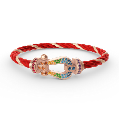 [Glow Jewelry]FORCE LARGE HORSESHOE  COLORED DIAMOND BRACELET ROSE GOLD