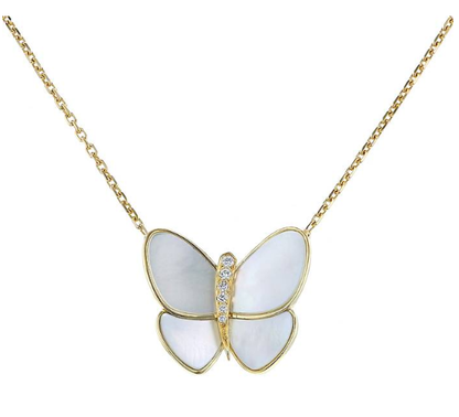 [Glow Jewelry]BUTTERFLY GOLD MOP DIAMOND NECKLACE