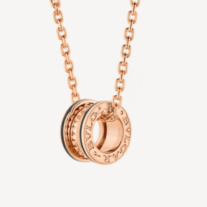 [Glow Jewelry]ZERO 1 ROCK PEDANT PINK GOLD BLACK NECKLACE
