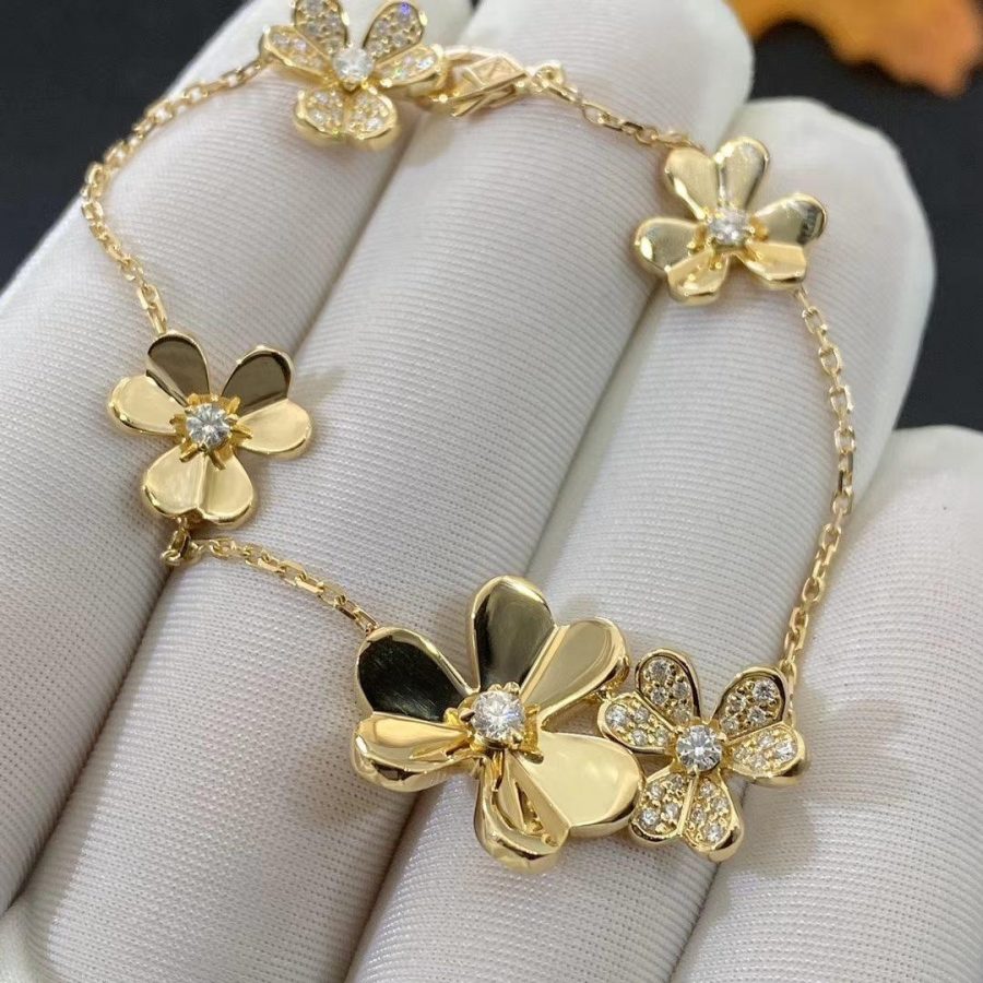 [Glow Jewelry]FRIVOLE GOLD 5 FLOWERS BRACELET