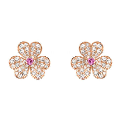 ¡®Glow Jewelry¡¯FRIVOLE PINK GOLD FLOWER DIAMOND EARRINGS