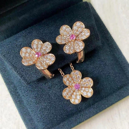 ¡®Glow Jewelry¡¯FRIVOLE PINK GOLD FLOWER DIAMOND EARRINGS