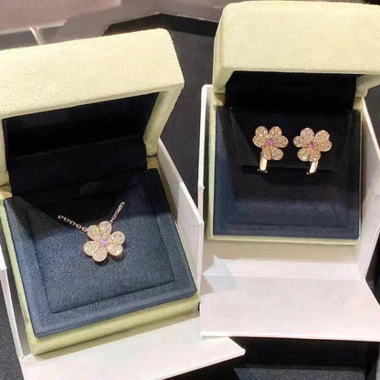 [Glow Jewelry]FRIVOLE ROSE GOLD FLOWER DIAMOND NECKLACE