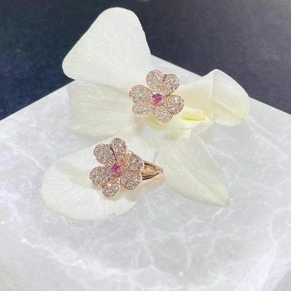 ¡®Glow Jewelry¡¯FRIVOLE PINK GOLD FLOWER DIAMOND EARRINGS