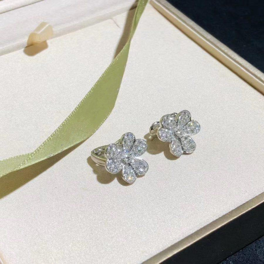 [Glow Jewelry]FRIVOLE SILVER FLOWER DIAMOND EARRINGS