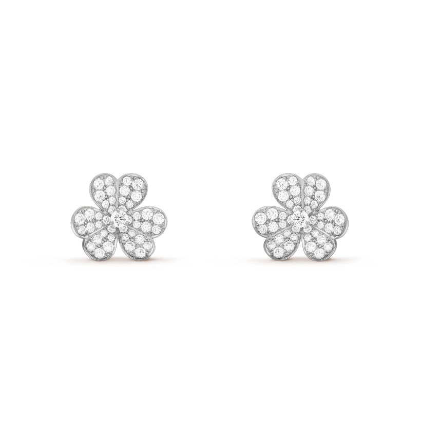 [Glow Jewelry]FRIVOLE SILVER FLOWER DIAMOND EARRINGS