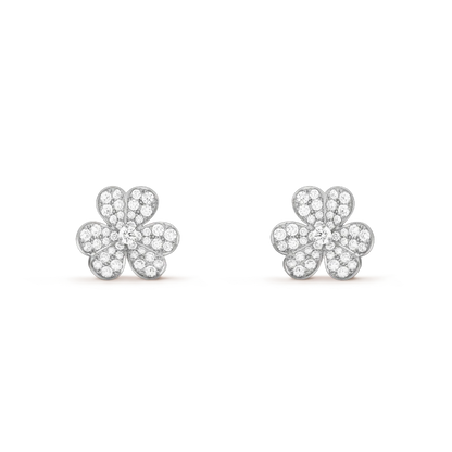 [Glow Jewelry]FRIVOLE SILVER FLOWER DIAMOND EARRINGS