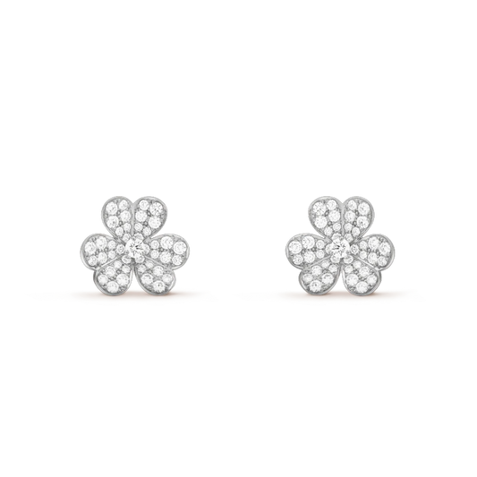 ¡®Glow Jewelry¡¯FRIVOLE SILVER FLOWER DIAMOND EARRINGS