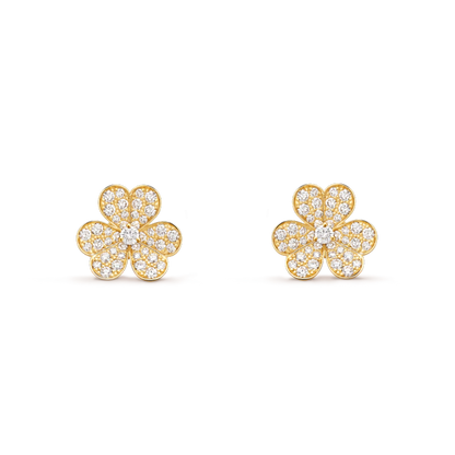 [Glow Jewelry]FRIVOLE GOLD FLOWER DIAMOND EARRINGS
