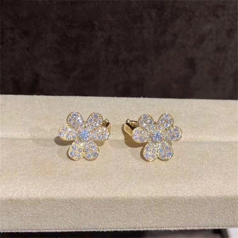¡®Glow Jewelry¡¯FRIVOLE GOLD FLOWER DIAMOND EARRINGS