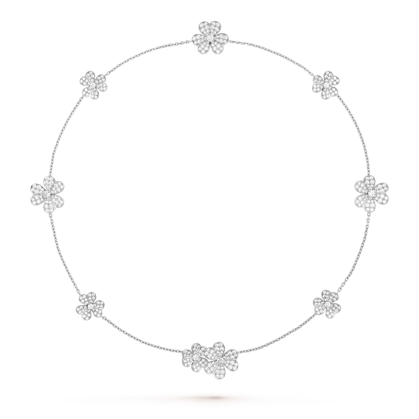 Glow Jewelry FRIVOLE SILVER 9 FLOWERS NECKLACE