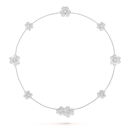 Glow Jewelry FRIVOLE SILVER 9 FLOWERS NECKLACE