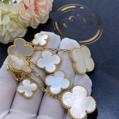 ¡®Glow Jewelry¡¯CLOVER EARRINGS WHITE MOP 4 MOTIFS GOLD