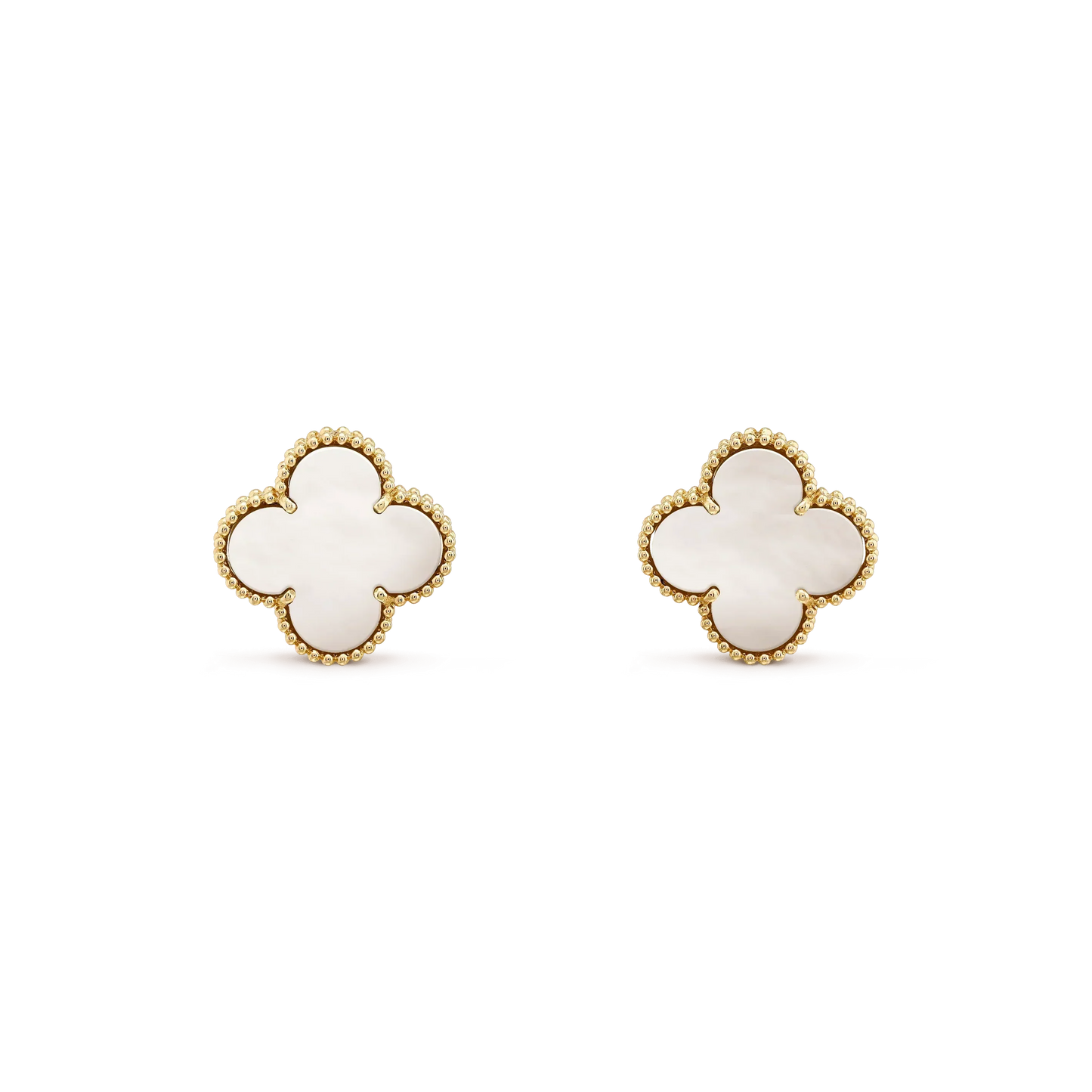 ¡®Glow Jewelry¡¯CLOVER MEDIUM 1 MOTIFS  WHITE MOP STUD EARRINGS